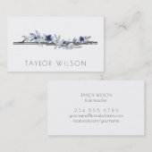 Stoffige blauwe bloemen fluit leraar visitekaartje (Voorkant / Achterkant)