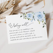 Stoffige blauwe bloemen, groen, bruiloft die goed informatiekaartje