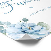 Stoffige blauwe bloemen gunsten neem een bruids poster (Hoek)