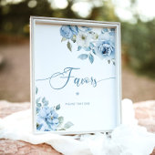 Stoffige blauwe bloemen gunsten neem een bruids poster