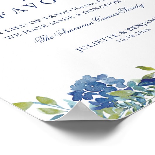 Stoffige Blauwe Bloemen In plaats van Favorieten T Poster (Hoek)