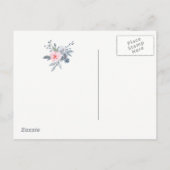 stoffige blauwe bloemen met uitzondering van de da aankondigingskaart (Achterkant)