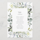 Stoffige Blauwe Bloemen Tafelnummer met Zitplaatse (Voorkant)