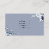 stoffige blauwe bloemen violet visitekaartje (Achterkant)