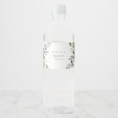 Stoffige Blauwe Bloemen Waterflesjes Etiketten (Voorkant)