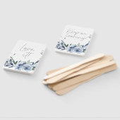 Stoffige blauwe bloemen zeggen ja tegen de jurk handwaaier (Niet-gemonteerd)