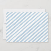 Stoffige blauwe bloemenbaby jongen douche foto uit kaart (Achterkant)