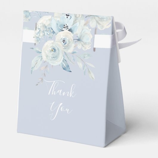 stoffige blauwe bloemenbruiloft gunst doos bedankdoosjes (Achterkant)