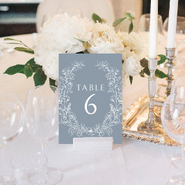 Stoffige blauwe bloemenkrans bohemian bruiloft kaart