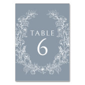 Stoffige blauwe bloemenkrans bohemian bruiloft kaart (Voorkant)