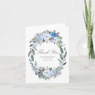 Stoffige Blauwe Bloemenkrans Huwelijk Bedankt