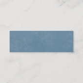 Stoffige blauwe bloemenperzik chique bruiloft webs mini visitekaartje (Achterkant)