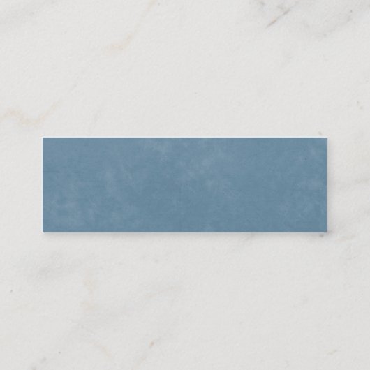 Stoffige blauwe bloemenperzik chique bruiloft webs mini visitekaartje (Achterkant)