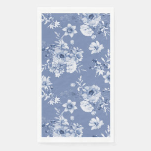 Stoffige Blauwe Bloemenschildering Gast Handdoeken Servet