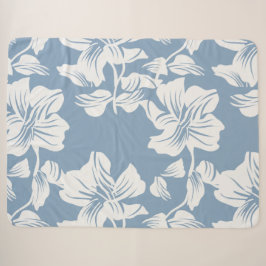 Stoffige blauwe bloemensilhouet moderne fleece dek sherpa deken