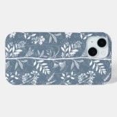 Stoffige Blauwe Bloemensilhouet Tuin Case-Mate iPhone Case (Achterkant (horizontaal))