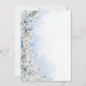 stoffige blauwe bloementweeling Quinceañera Uitnod Kaart (Achterkant)