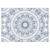 Stoffige Blauwe Bloemige Mandala Tafelkleed (Voorkant (Horizontaal))