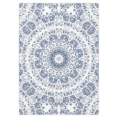 Stoffige Blauwe Bloemige Mandala Tafelkleed (Voorkant)