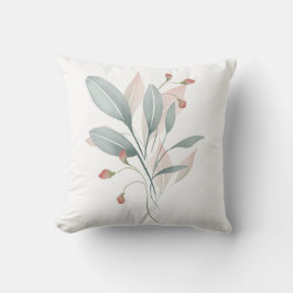 Stoffige Blauwe & Blush Waterverf Accent Kussenhoe Kussen