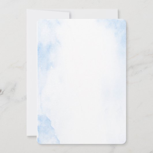 Stoffige blauwe boho doop uitnodiging (Achterkant)