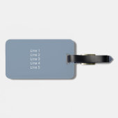 Stoffige blauwe boho veren doodle bloemen bagagelabel (Achterkant horizontaal)