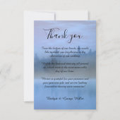 stoffige blauwe bos landschap bruiloft bedankkaart (Voorkant)