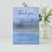 stoffige blauwe bos landschap bruiloft bedankkaart (Staand voorkant)