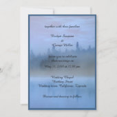 stoffige blauwe bos landschap bruiloft kaart (Voorkant)