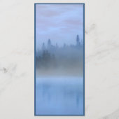 stoffige blauwe bos landschap bruiloft menu (Achterkant)