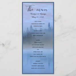 stoffige blauwe bos landschap bruiloft menu