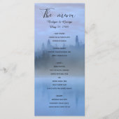 stoffige blauwe bos landschap bruiloft menu (Voorkant)