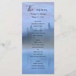 stoffige blauwe bos landschap bruiloft menu