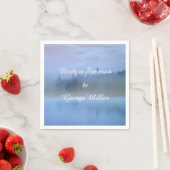 stoffige blauwe bos landschap bruiloft servet (Insitu)