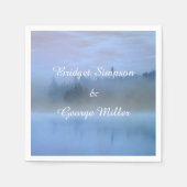 stoffige blauwe bos landschap bruiloft servet (Voorkant)