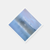 stoffige blauwe bos landschap bruiloft servet (Hoek)