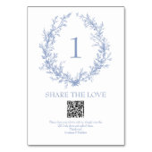 Stoffige Blauwe Botanische Krans QR-code Foto Dele Kaart (Voorkant)