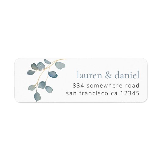 Stoffige Blauwe Botanische Namen Retouradres Bruil Etiket (Voorkant)