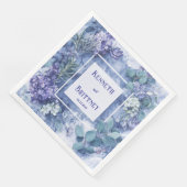 Stoffige Blauwe Botanische Trouwservetten met Groe Servet (Hoek)