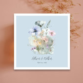 Stoffige Blauwe Bruiloft Servetten met Blozen Wild