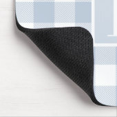 Stoffige blauwe Buffalo geruite monogram Muismat (Hoek)