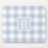 Stoffige blauwe Buffalo geruite monogram Muismat (Voorkant)