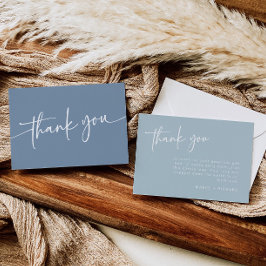 Stoffige Blauwe Dankkaart Moderne Minimalistische  Bedankkaart