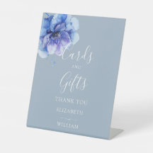 Stoffige Blauwe Elegante Bloemkaarten en Cadeaus