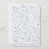 Stoffige Blauwe Elegantie Tulpen & Chrysanthemum Kaart (Achterkant)