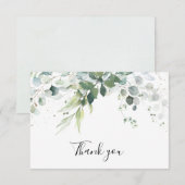 Stoffige blauwe Eucalyptus groen Succulent Trouw  Bedankkaart (Voorkant / Achterkant)