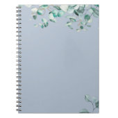 Stoffige blauwe eucalyptus groenbladerige blanco s notitieboek (Voorkant)