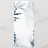  stoffige blauwe eucalyptus verlaat huwelijksfeest menu (Achterkant)