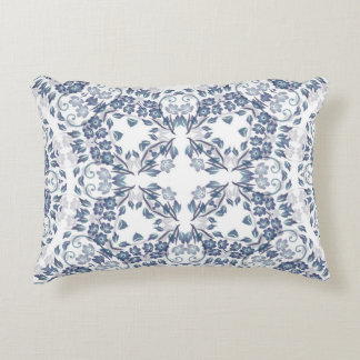Stoffige Blauwe Geometrische Mandala Patroon Accent Kussen