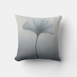 Stoffige Blauwe Ginkgo Biloba Blad Minimalistische Kussen